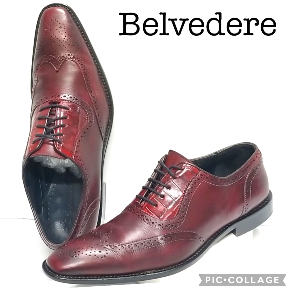 Men's Belvedere  Genuine Alligator trim Oxford dress shoes  size 11